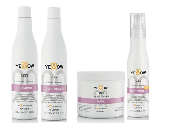 Kit Alfaparf de Tratamento Capilar Yellow Liss com Shampoo + Cond + Máscara + Multibenefit Serum