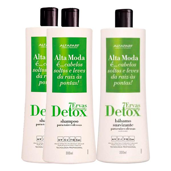 Kit Alta Moda 7 Ervas Detox 2 Shampoo + 1 Bálsamo Suavizante 300ml