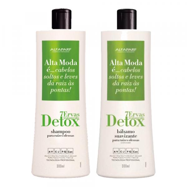 Kit Alta Moda 7 Ervas Tratamento Detox Shampoo 300ml + Bálsamo Suavizante 300ml - Alta Moda