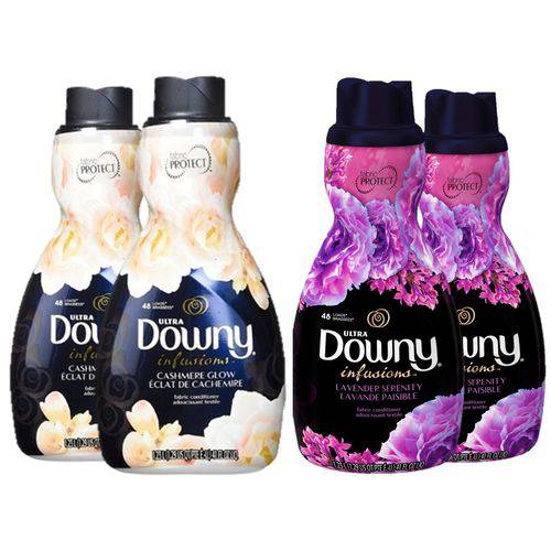Kit Amaciante Downy Infusions 1,2l com 2 Cashmere + 2 Lavender Serenity