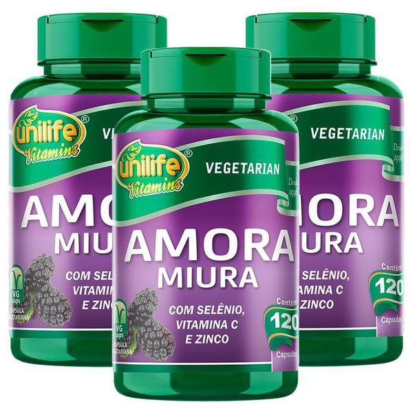 Kit 3 Amora Miura 120 Cápsulas Unilife Vitamins