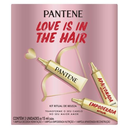Kit Ampola de Tratamento Ritual de Beleza Pantene Love Is In The Hair 3 Unidades de 15ml