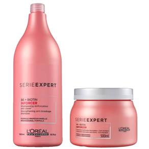 Kit Anti-Quebra L`Oréal Professionnel Inforcer Shampoo 1500ml + Máscara 500g