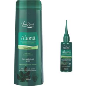 Kit Anti Queda Shampoo ? 300 ML + Fortalecedor - 60 Ml Alumã e Extratos Vegetais