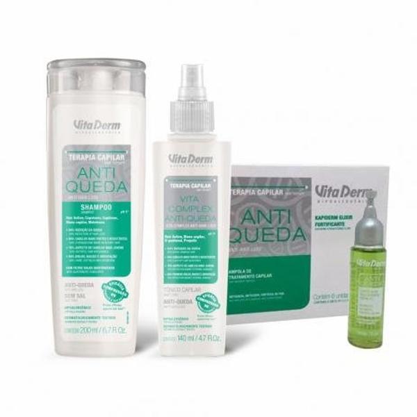 Kit Anti Queda Shampoo, Condicionador e Tonico - Vita Derm
