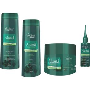 Kit Antiqueda Shampoo 300 Ml + Condicionador 300 Ml + Máscara 350 G+ Fortalecedor 60 Ml Alumã e Extratos Vegetais