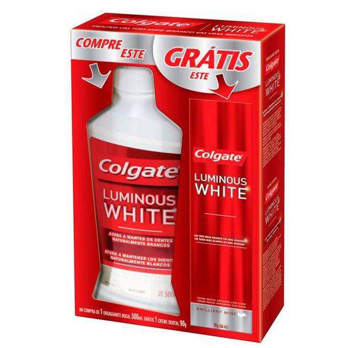 Kit Antisseptico Bucal Colgate 250ml+creme Dental Whitening