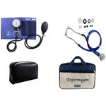 Kit Aparelho de Pressão com Estetoscópio Rappaport Premium com Bolsa - Azul