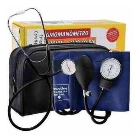 Kit Aparelho de Pressão Esfigmomanômetro + Estetoscópio - Premium