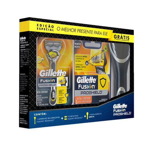Kit Aparelho Gillette Fusion Proshield + Case para Aparelho Procter