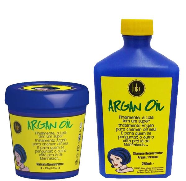 Kit Argan Oil Pracaxi Lola Cosmetics Shampoo 250ml e Máscara 230g