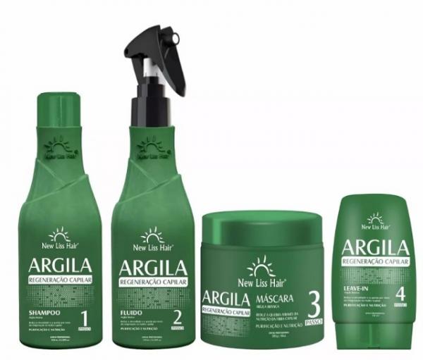 Kit Argila Branca New Liss Hair 4 Produtos