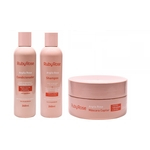 Kit Argila Rosa Capilar Shampoo 240ml / Condicionador 240ml / Máscara 200g Ruby Rose - 3 Itens