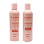 Kit Argila Rosa Capilar Shampoo 240ml / Condicionador 240ml Ruby Rose - 2 Itens