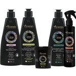 Kit Arvensis Cachos Naturais crespos e crespíssimos Shampoo + Condicionador + Ativador 300ml + Máscara 450g +Spray 250ml