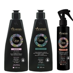 Kit Arvensis Cachos Naturais Shampoo + Condicionador - 300ml + Spray Day After 250ml