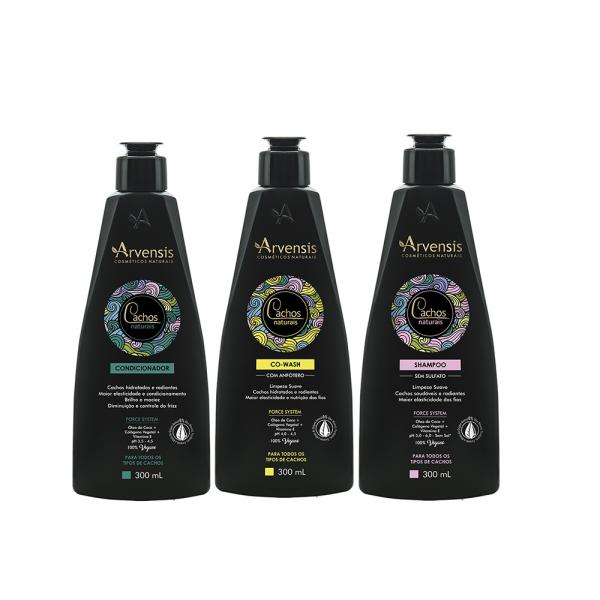 Kit Arvensis Cachos Naturais Shampoo + Condicionador + Co Wash - 300ml