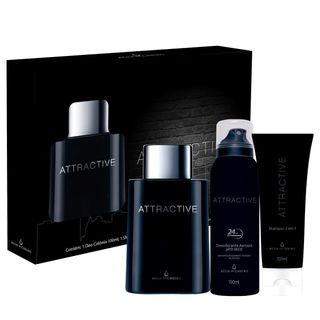 Kit Attractive For Man - Deo Colônia + Shampoo 3 em 1 + Desodorante Aerosol