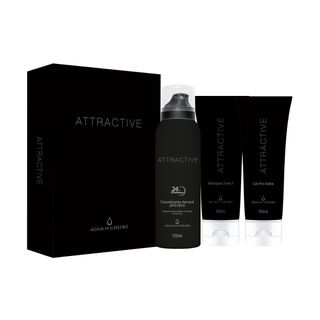 Kit Attractive Masculino - Deo Aerosol + Shampoo 3 em 1 + Pós Barba