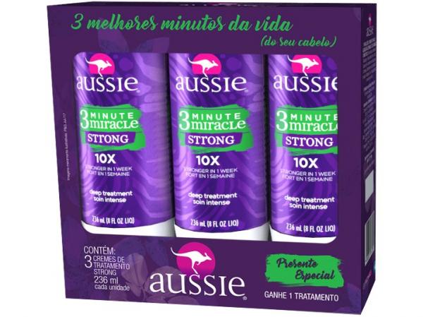Kit Aussie 3 Minute Miracle Strong - 3 Unidades