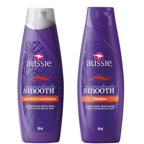 Kit Aussie Miraculously Smooth 180ml: Shampoo + Condicionador
