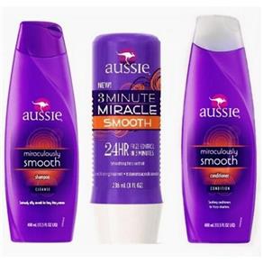 Kit Aussie Smooth Shampoo 400ml + Condicionador 400ml + 3 Minute Miracle 236ml