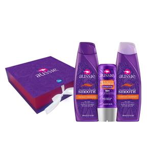 Kit Aussie Smooth Shampoo + Condicionador 400ml + Máscara de Tratamento 236ml