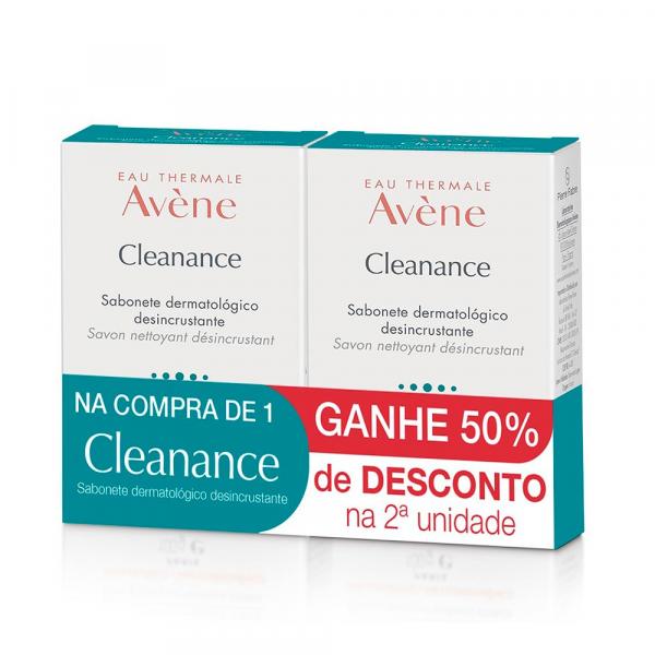 Kit Avène Cleanance Sabonete Desincrustante 80g 2 Unidades - Avene
