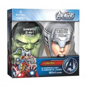 Kit Avengers 2 Esponjas + Sabonete Líquido 120ml