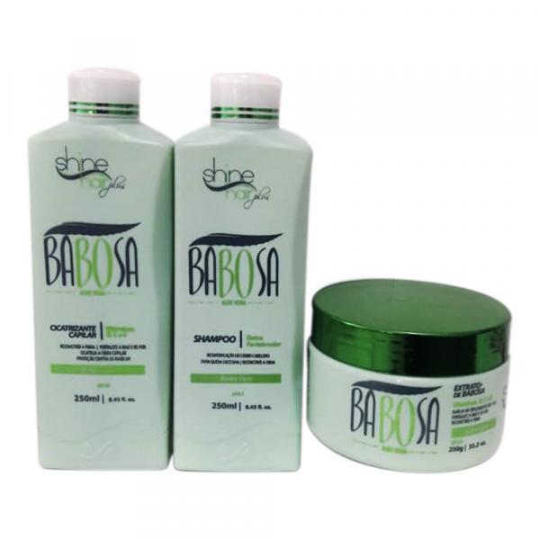 Kit Babosa Shampoo Cicatrizante Cabelo Ressecado - Shine Hair