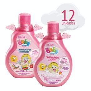 Kit Baby Menina Shampoo + Cond 100ml Atacado C/12un Muriel