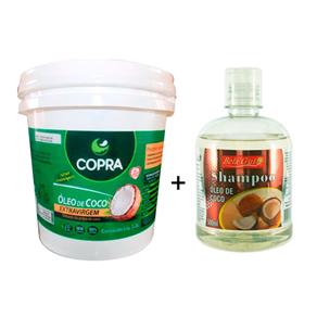 Kit Balde Oleo de Coco Extra Virgem 3,2l + Shampoo Coco Vegano