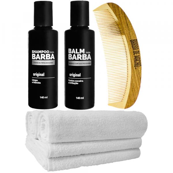 Kit Balm Pente Curvo Toalhas Shampoo Usebarba - Use Barba