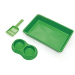 Kit Bandeja Higiênica Four Plastic para Gatos Verde