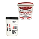 Kit Banho De Cristal Morango + Botox Massa Qatar Hair 2x1kg