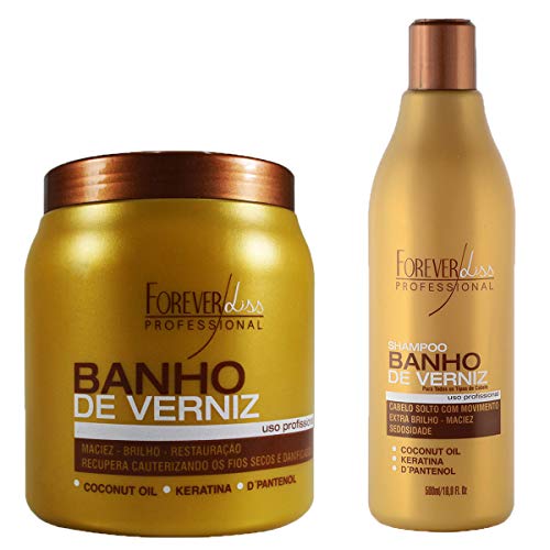 Kit Banho de Verniz Forever Liss Shampoo 500ml e Máscara 1kg