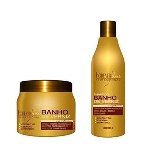 Kit Banho de Verniz Forever Liss Shampoo 500ml e Máscara 250g