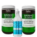 Kit Banho De Verniz Haike Hidratação 2kg E Bioplastia 500ml