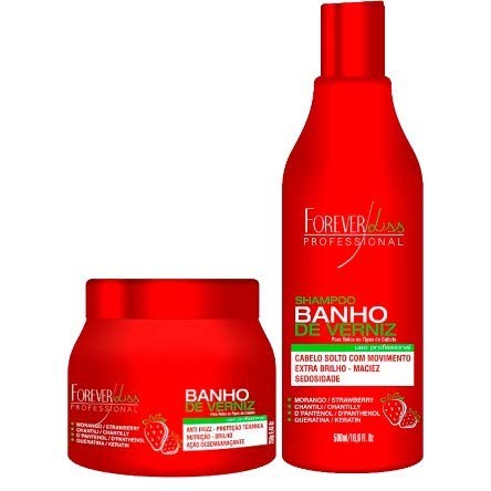 Kit Banho de Verniz Morango Forever Liss Shampoo 500ml e Máscara 250g