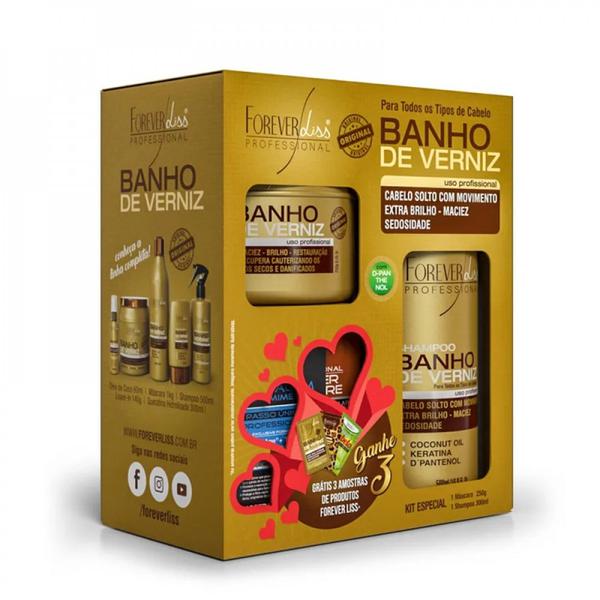 Kit Banho de Verniz Shampoo 300ml + Máscara 250ml - Forever Liss