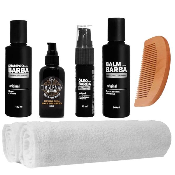Kit Barba Balm Shampoo Óleo Tônico 2 Toalhas Usebarba - Use Barba