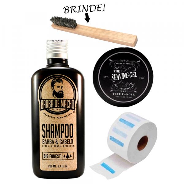 Kit Barba Gola Higiênica e Shampoo + Shaving Gel de Barbear - Barba de Macho