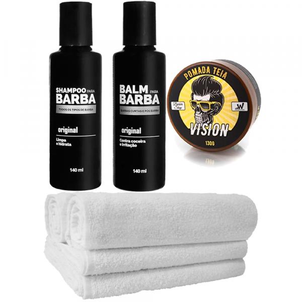 Kit Barba Grande Balm Toalhas Shampoo Pomada Usebarba - Use Barba
