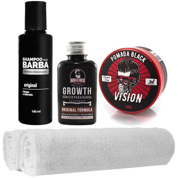 Kit Barba Grande Pomada Shampoo Tônico Toalhas Usebarba - Use Barba