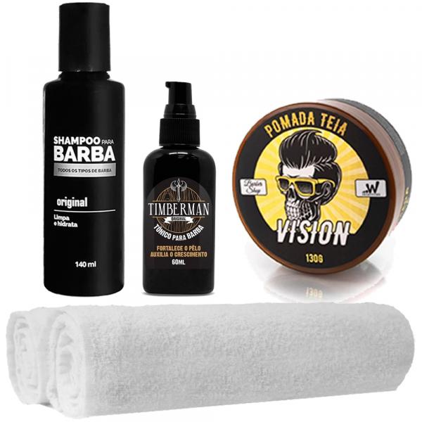 Kit Barba Grande Shampoo Tônico Pomada Toalhas Usebarba - Use Barba