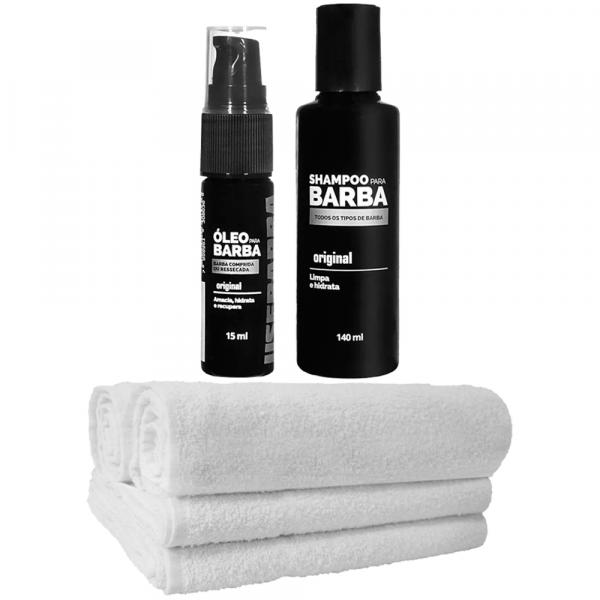 Kit Barba Longa Óleo Shampoo Toalhas Usebarba - Use Barba