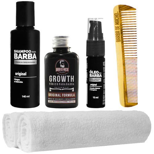 Kit Básico Shampoo Balm Tônico 2 Toalhas Usebarba