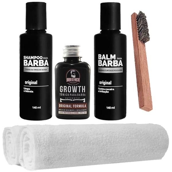 Kit Barbeiro Balm Tônico 2 Toalhas Shampoo Escova Usebarba - Use Barba