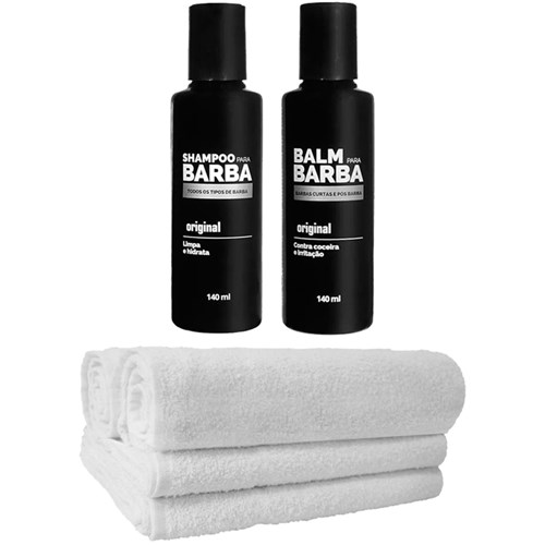 Kit Barbeiro Shampoo Toalhas Balm Usebarba