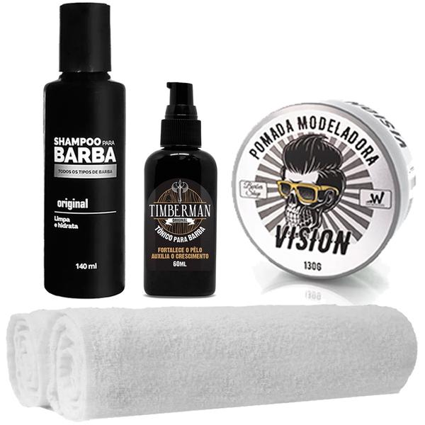 Kit Barbeiro Shampoo Toalhas Pomada Tônico Usebarba - Use Barba